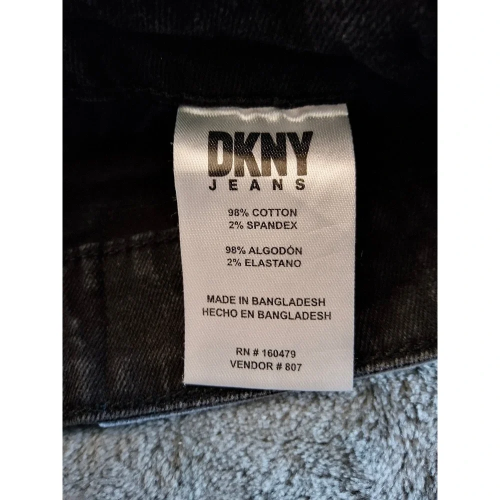DKNY Jeans Duane Straight Fit Mens Washed Black Denim Pants 36x32 Stretch‎